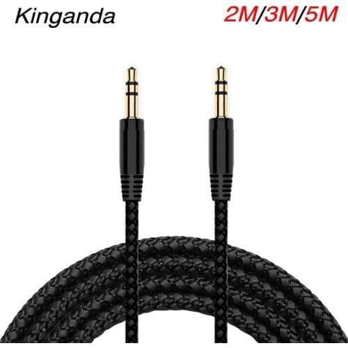 Nylon Braid Audio Cable 3.5mm Jack Male to Male Stereo AUX Cable 2/3/5m Headphone Cord for Car Speaker Earphone MP3