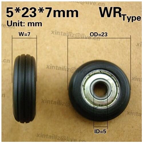 Free Shipping low noise hanging door single ball wheel minisize bearing 5*23*7 pulley