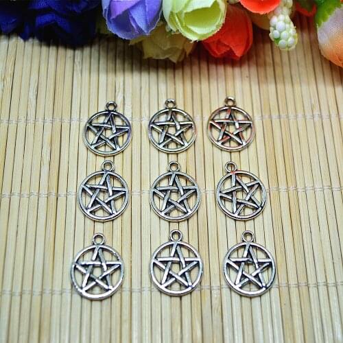 10pcs Tibetan Silver Pentagram star Charm Pendant Bead Jewellery Making 20x16mm Accessories Jewelry Making Supplies