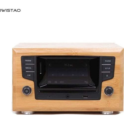 IWISTAO CD Player Bluetooth 4.0 Full Bamboo Casing AM / FM Tuner Integrated MP3 WMA Apt-x U Disk SD Card Playing