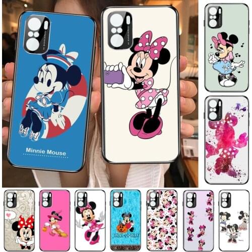 Minnie Pick Mouses Phone Case For xiaomi redmi POCO F1 F2 F3 X3 Pro M3 9C 10T Lite NFC Anime Black Cover Silicone Back Prett mi