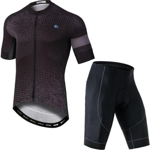YOCENE Black Steady Pattern Bike Jersey Breathable Brand Zipper Shorts Match Clothes
