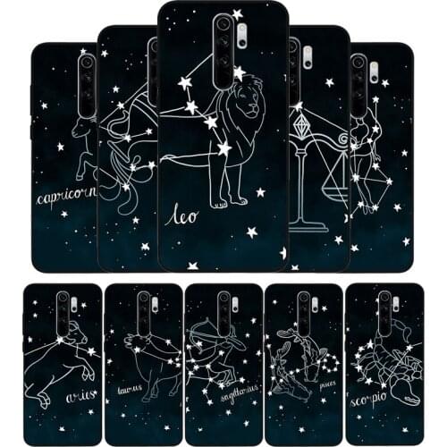 12 constellation black Phone Case For Xiaomi Redmi note 9 8 7 6 5 4 Pro S for redmi 4A 4X 5 Plus 5A 7A Cover