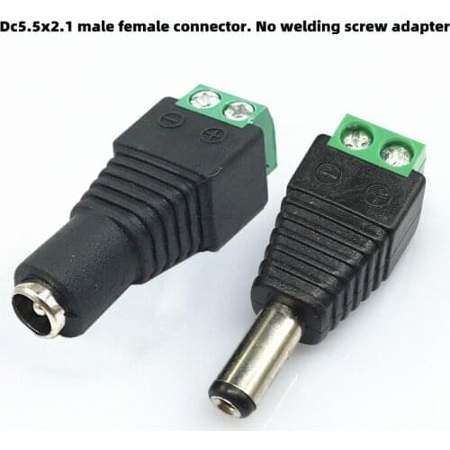 Dc5.5x2.1 male female connector No welding screw adapter DC terminal