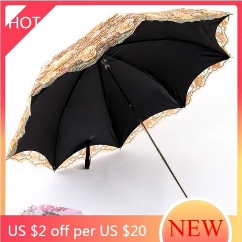 Sun Rain Women Umbrella Decoration Luxury Vogue Lace Parasol Pretty Umbrella Manual European Style Paraguas Home Garden AG50ZS