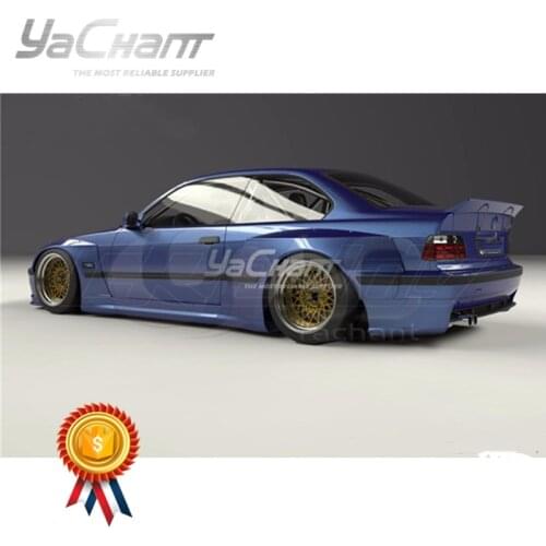 FRP Fiber Glass Body Kit Front Fender or Rear Fender Kit 6Pcs Fit For 92-99 E36 Coupe GRD PD RB Style Over Fender Flares