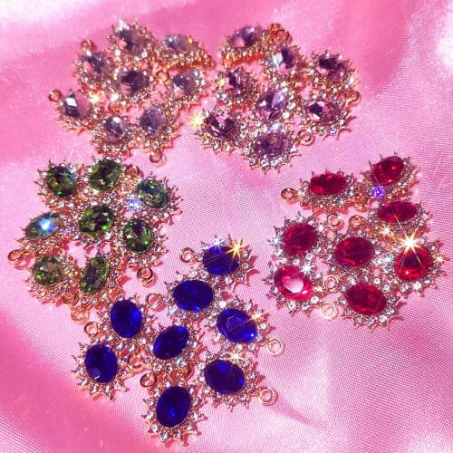 Kasajewel 10Pcs/set DIY Crystal Jewelry Accessories Exquisite Multicolor Rhinestones Jewelry DIY Earrings Necklaces Material