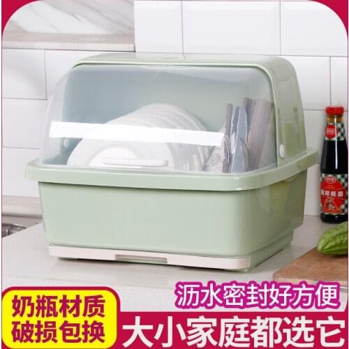 Kitchen Cupboard Large Drain Basket With Cover Bowl Plastic Cupboard Tableware Tableware Storage Rack To Put Dishes