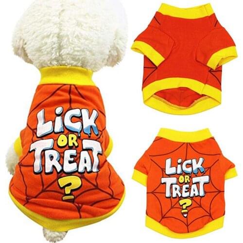 Summer Pets Dog Orange Halloween Spider Wet Shirt Clothes Cute Costume Apparel Indoor All-match Pullover Sweater Casual Jacket
