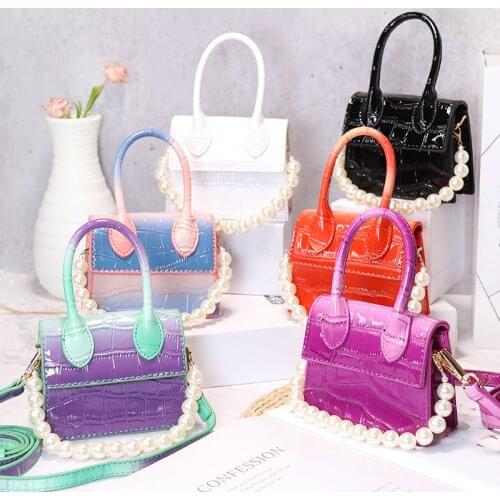 Mini Tote Bags for Women PU Leather Crossbody Bag Fashion Purses and Handbags Casual Pearl Handbag Summer 2021 New Bolsas 2021