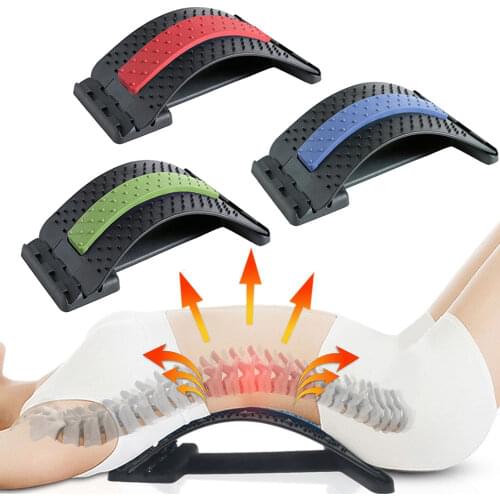 Multi-level Adjustable Back Massager Stretcher Waist Neck Stretch Fitness Equipment Lumbar Cervical Spine Support pain Relief