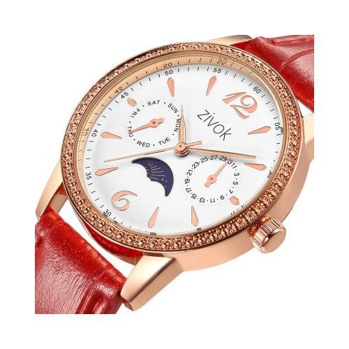 2019 Fashion Trend Ladies Quartz Wrist Watch Women Casual Retro Simple Leather Watch Female clock Dress Red Simple Round Watch