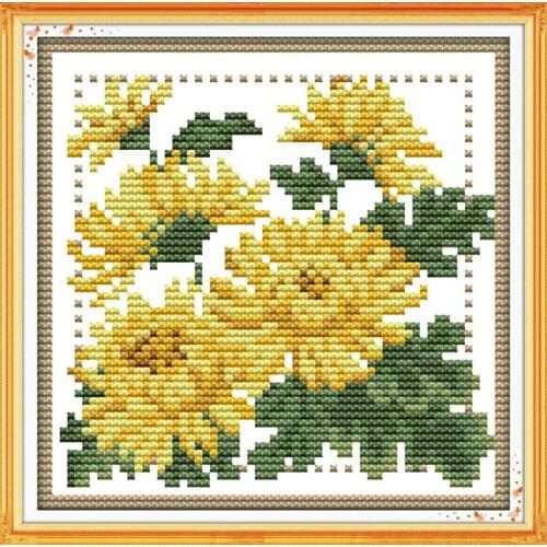 Twelve months flower- November cross stitch kit 14ct 11ct count print canvas stitching embroidery DIY handmade needlework plus