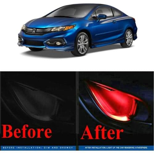 4pc CF style stickers on cars interior inside door handle atmosphere lamp for Honda CIVIC IX CIVIC 6 7 8 JAZZ 2 3 4 LEGEND 2 3 4