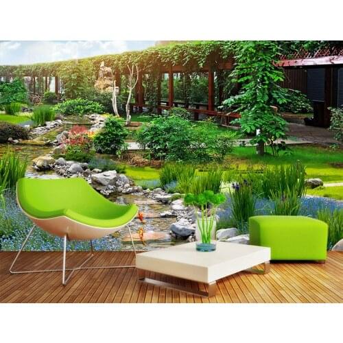 Customize 3d wall papers home decor living room Garden park papel de parede do desktop 3d wall wallpaper brick wall