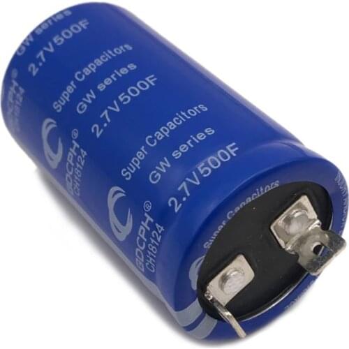 2021 New 2.7V 500F Super Capacitor High Frequency Low ESR for Car Power Supply Rectifier