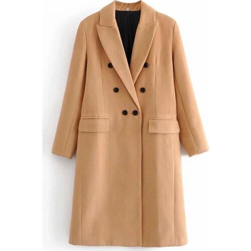 New Pop Autumn Winter Women Long Coat Buttons Casual Elegant Warm windbreaker Outerwear Trench parka female Jacket
