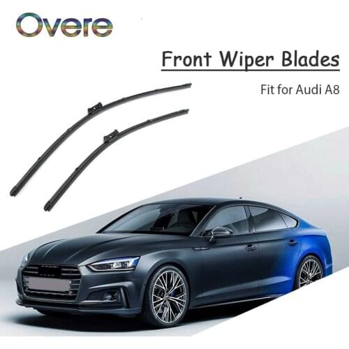 Overe 1Set Rubber Car Front Wiper Blade Kit For Audi A5 2016 2015 2014 2013 2012-2007 Audi Modify Accessories