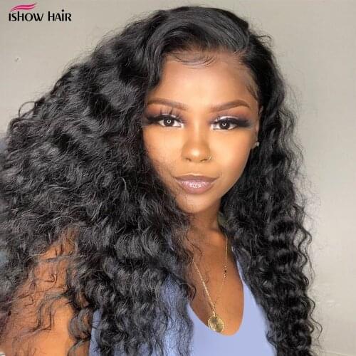Transparent 13X6 Lace Frontal Wig 30 Inch Lace Front Wig Human Hair Pre Plucked Loose Deep Wave Brazilian Hair Wig For Women