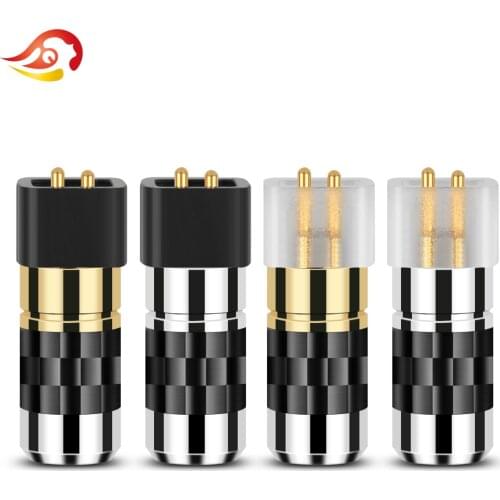 QYFANG Aluminum Alloy Earphone Plug Carbon Fiber 0.78mm Pin Audio Jack Wire Connector Adapter For UE18PRO UE11PRO 7PRO Headphone