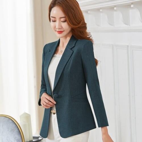 Soft Comfortable Quality Solid Jacket Blazer Business Office Lady Casual Style Blazer Women Wear Single Button Outwear Coat
