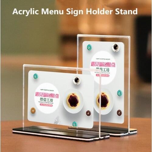 A6 Clear Plastic Acrylic Table Menu Stand, Card Display, Upright Ad Photo Frame Acrylic Sign Holder