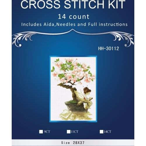 Top Quality Counted Lovely Cute Cross Stitch Kit Sakura Japanese Flower luca-s luca