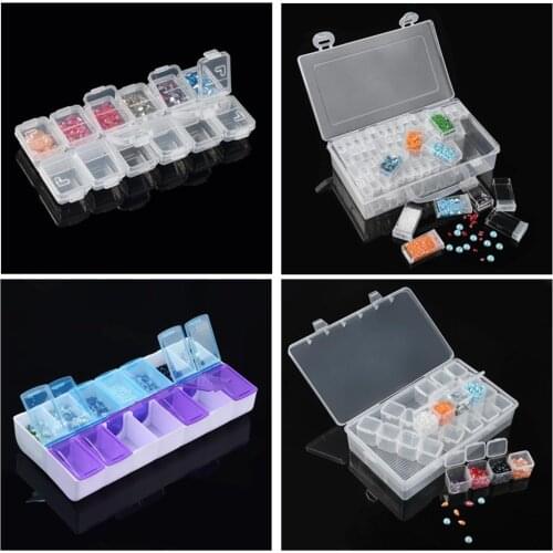 1 12 14 28 64 Grids Diamond Painting Accessories Storage Box Diamond Embroidery Accessories Storage Container for DIY Art Craft