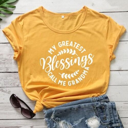 My Greatest Blessings Call Me Grandma T-shirt Womens Funny Grandma Birthday Tee Shirt Top Fashion Mothers Day Gift Tshirt
