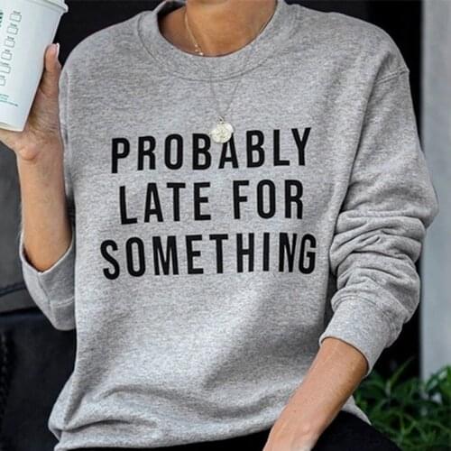 Women Running Sweatshirt Casual Long Sleeve Letter Printed O-Neck Fitness Pullover Female Sport Clothing