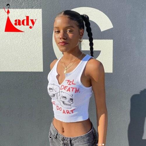 Aesthetic Graphic Cyber Streetwear Women Chic Sleeveless Activity Tank Tops 2021 Harajuku Skinny Crop Tops Camisole