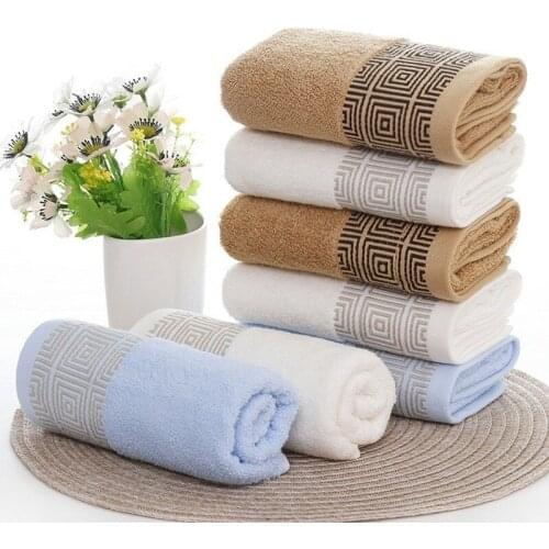 1pcs 100% cotton hand towel 33x74cm check hand towel facial care bathroom towel sports household non-disposable towel