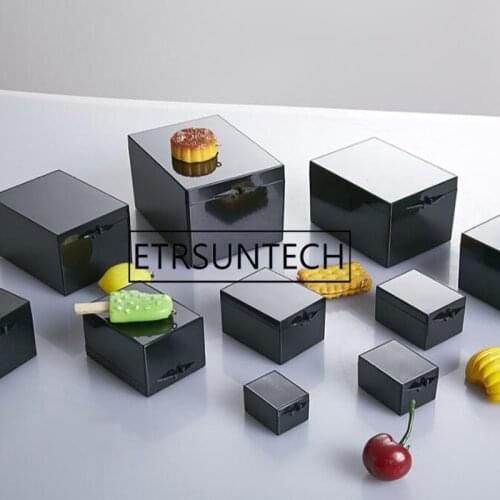 100pcs 4.8*3.6*2.8cm High Quality PC Plastic Black Pill Storage Box Medicine Shade Box Favorite Box