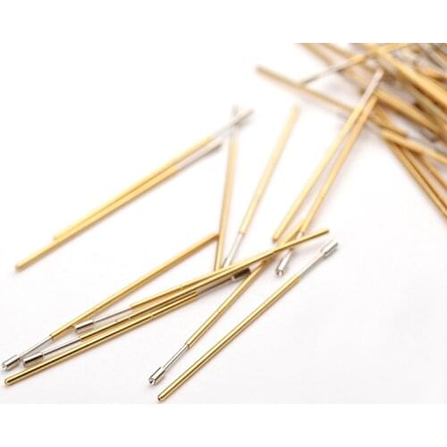 100pcs/pack Spring Test Pin PL75-A2 Cup-shaped Head Outer Diameter 1.02mm Total Length 33.35mm Spring Needles