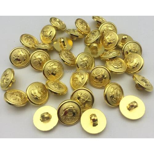150pcs Plastic Gold Shield Buttons Sewing Accessory Shank Shirt Coat Button For Garment Clothing 15mm