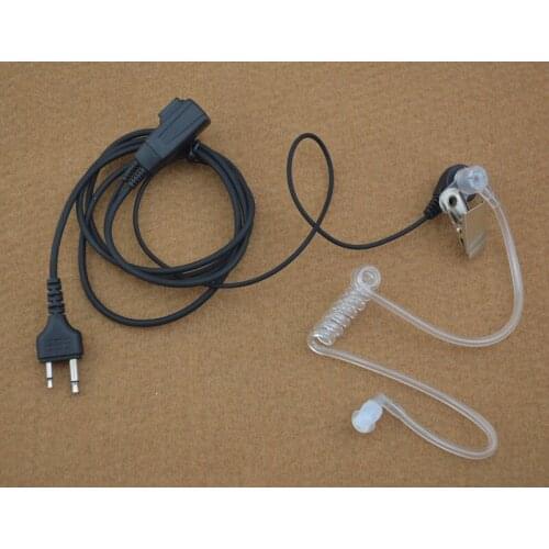 2-Pin S Plug with Straight Angle Plug Air Tube Acoustic Headset with PTT for ICOM IC-F11 IC-F21 IC-V82 IC-U82 VERTEX VX-200