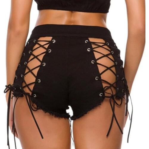 2020 High Waisted Women Shorts Sexy Jeans Black Super Summer Mini Denim Shorts Hollow Out Hole Ladies Girls Club Party Shorts