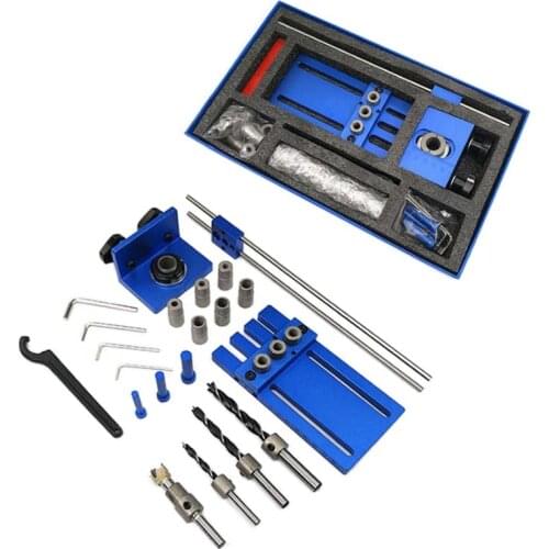 3 in 1 Drilling locator 08450 drilling guide kit Woodworking tool DIY Woodworking Joinery High Precision Dowel Jigs Kit