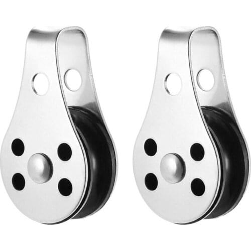 Stainless Steel 316 Pulley Blocks Rope Runner Kayak Boat Accessories Canoe Anchor Trolley Kit for 2mm to 8mm Rope