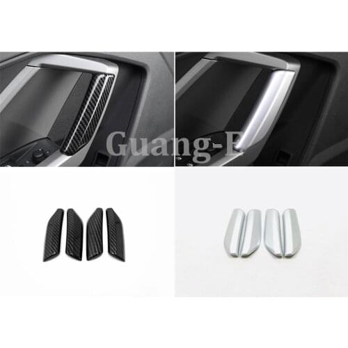 Car stick ABS chrome rear back door armrest handrail trim frame lamp hoods 4pcs For AUDI Q3 （F3）2018 2019 2020