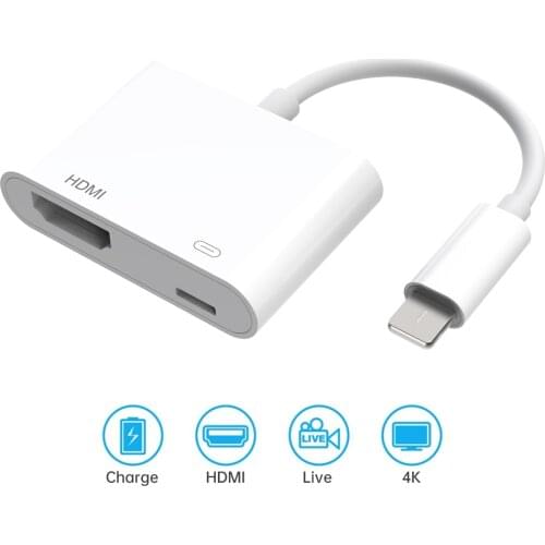 4K 1080P for iPhone to HDMI VGA AUDIO Adapter For Apple ipad ipod digital AV Adapter Converter for iPhone X/11/8P/6S/7P/iPad Air