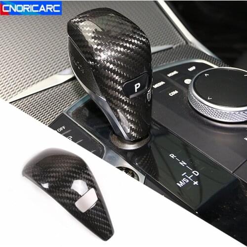Car Styling Carbon Fiber For BMW 3 Series G20 G28 2020 Gear Shift Handle Modified Sticker Cover Trim Interior Accessories