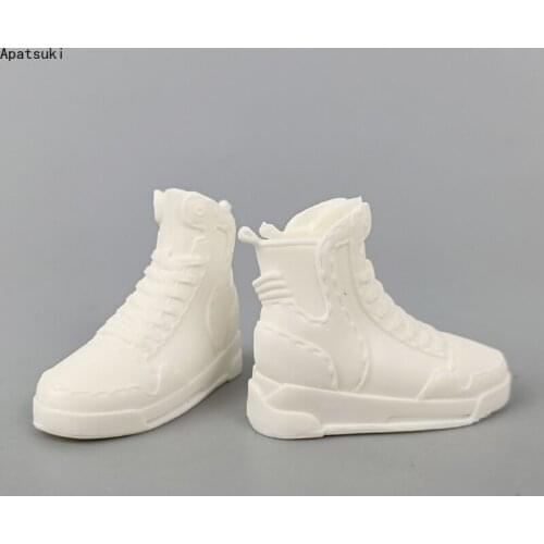 White Fashion Doll Shoes for Ken Boy Doll Basketball Sports Shoes Sneakers for Barbies Boyfriend Ken 1/6 Accessories Kids Toys