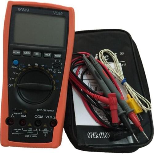 Brand New VC99 3 6/7 Auto Range Digital Multimeter Better Ammeter DCV/ACV/ACA Resistance Capacitance Frequency Meter With Bag