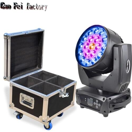 Availability Of The Flight Cases 4In1 With 19X15W RGBW Led Zoom Lyre Wash Moving Head DJ Lights