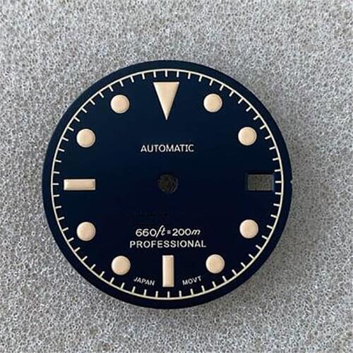28.5MM Watch Dial for NH35/4R36 Movement DIY Modification Parts with Green Luminous(with Logo)