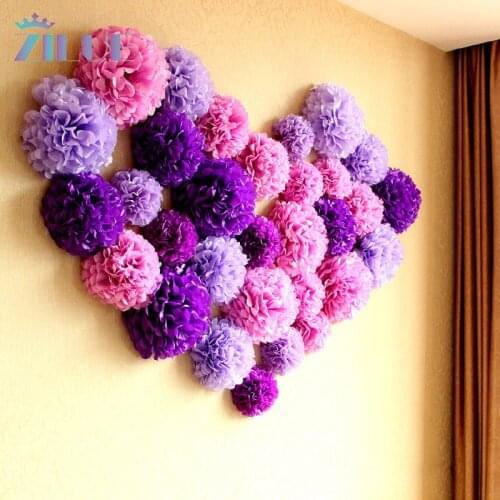 Zilue DIY Flowers Ball 10pcs/Lot 12 Inch (30cm) Handmade Paper Flowers Paper For Wedding Birthday Party Decor Flowers Ball