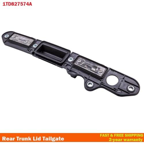 1TD827574A For VW Golf Plus Jetta Passat B6 Touran Rear Trunk Lid Tailgate Shake Handle Bar License Light Plate w/ Micro Switch