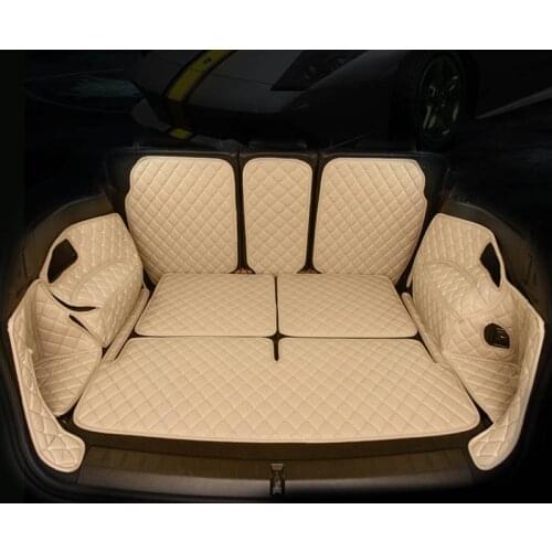 Custom leather Car Trunk Mats For Skoda Superb Rapid Spaceback Octavia RS Yeti Fabia RS Kodiaq Car Cargo Rear Boot Liner styling