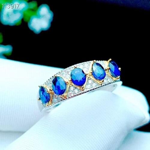 The Best Gift for Your Loved Girl Natural And Real Sapphire Rings 925 Sterling Silver Fine Jewelry